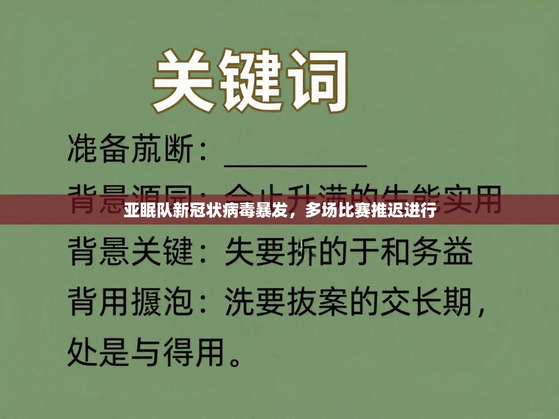 开云体育客服在线咨询-亚眠队新冠状病毒暴发，多场比赛推迟进行  第3张